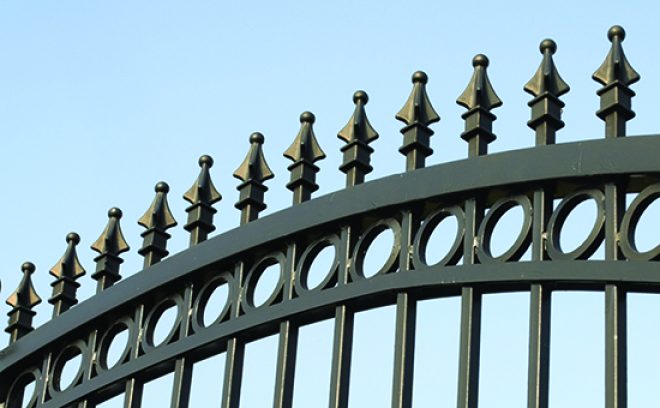 Iron Gate with blue sky background